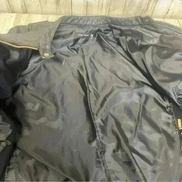 Ivanka Trump Black Moto Jacket Size 1X Gold Accent Button And Zippers - Picture 9 of 11
